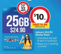 Coles Lebara $24.90 starter pack offer