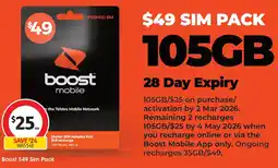 Coles Boost $49 sim pack offer