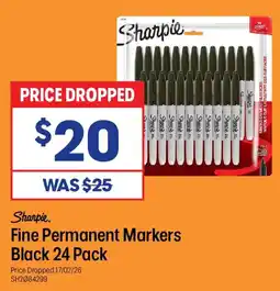 Officeworks Fine permanent markers black offer