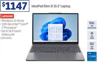 Ideapad slim 3i laptop
