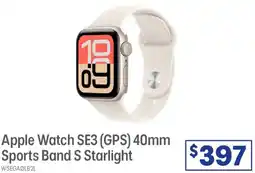 Officeworks Apple watch se3 (gps) sports band s starlight offer