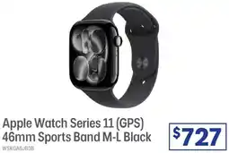 Officeworks Apple watch series 11 (gps) sports band m-l black offer