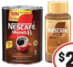 IGA Nescafé blend 43 instant coffee or gold original offer