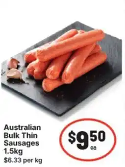 IGA Australian bulk thin sausages offer