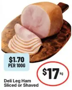 IGA Deli leg ham sliced or shaved offer