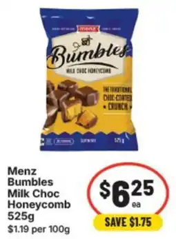 IGA Menz bumbles milk choc honeycomb offer