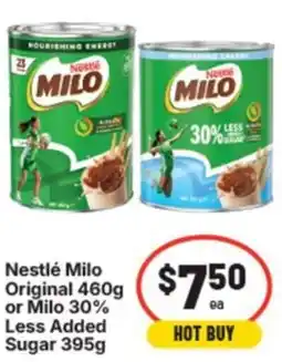 IGA Nestlé milo original or milo 30% less added sugar offer