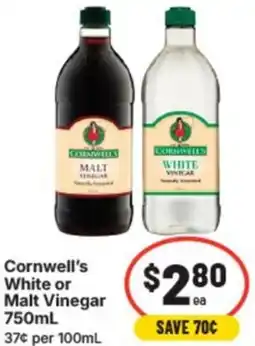 IGA Cornwell's white or malt vinegar offer