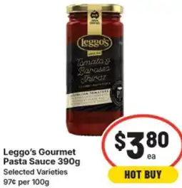 IGA Leggo's gourmet pasta sauce offer