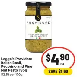 IGA Leggo's providore italian basil, pecorino and pine nut pesto offer