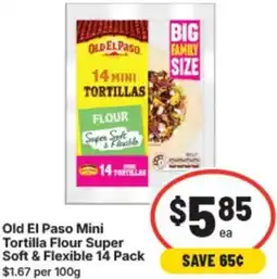 IGA Old el paso mini tortilla flour super soft & flexible offer
