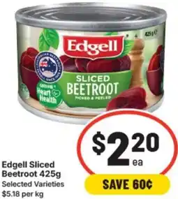IGA Edgell sliced beetroot offer