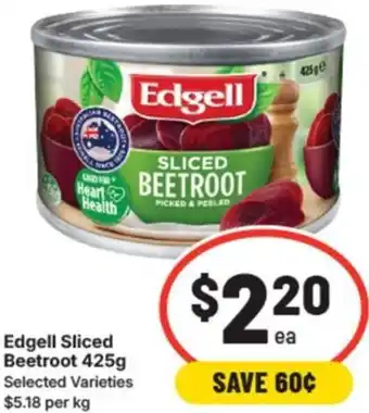 IGA Edgell sliced beetroot offer