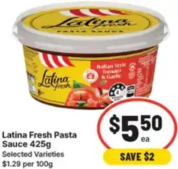 IGA Latina fresh pasta sauce offer