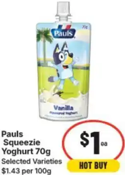 IGA Pauls squeezie yoghurt offer