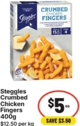 Steggles crumbed chicken fingers