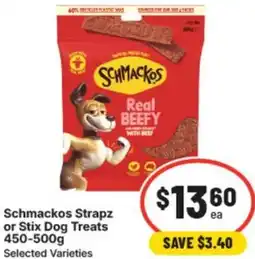 IGA Schmackos strapz or stix dog treats offer