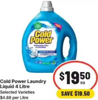 IGA Cold power laundry liquid offer