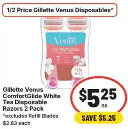 IGA Gillette venus comfortglide white tea disposable razors offer