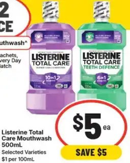 IGA Listerine total care mouthwash offer