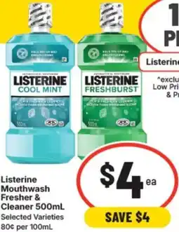 IGA Listerine mouthwash fresher & cleaner offer