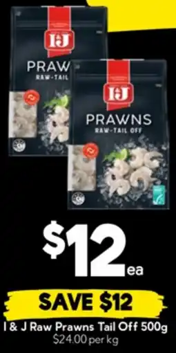 Drakes I & j raw prawns tail off offer