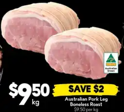 Drakes Australian pork leg boneless roast offer