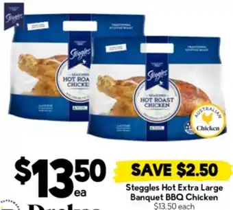 Drakes Steggles hot extra large banquet bbq chicken offer