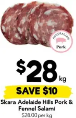 Drakes Skara adelaide hills pork & fennel salami offer