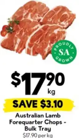 Drakes Australian lamb forequarter chops - bulk tray offer