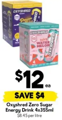 Drakes Oxyshred zero sugar energy drink offer