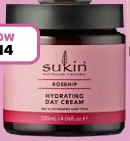 Priceline Sukin rose hip oil hydrating day cream offer