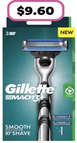 Priceline Gillette mach3+ razor 1 handle + 2 cartridges offer