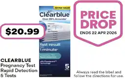 Priceline Clearblue pregnancy test rapid detection offer