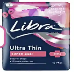 Priceline Libra ultra thins super pads with wings offer