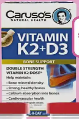 Priceline Caruso's natural health vitamin k2+d3 offer
