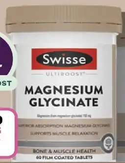 Priceline Swisse ultiboost magnesium glycinate offer