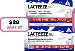 Priceline Lacteeze lactase enzymes offer