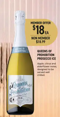 Dan Murphy's Queens of prohibition prosecco ice offer