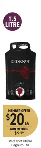 Dan Murphy's Red knot shiraz bagnum offer