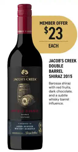 Dan Murphy's Jacob's creek double barrel shiraz 2015 offer