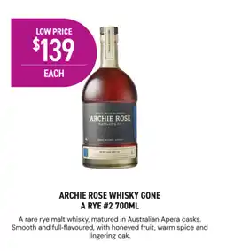 Dan Murphy's Archie rose whisky gone offer