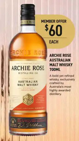 Dan Murphy's Archie rose australian malt whisky offer