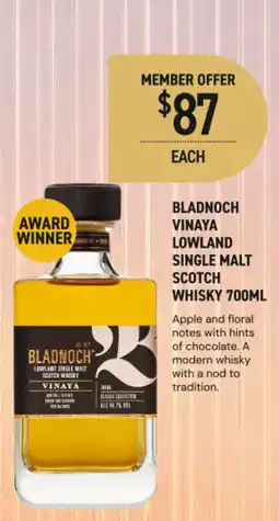 Dan Murphy's Bladnoch vinaya lowland single malt scotch whisky offer