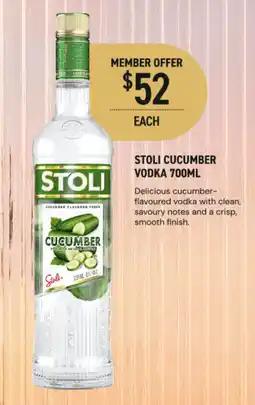 Dan Murphy's Stoli cucumber vodka offer