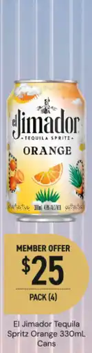 Dan Murphy's El jimador tequila spritz orange cans offer