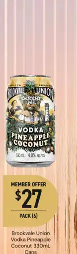Dan Murphy's Brookvale union vodka pineapple coconut cans offer