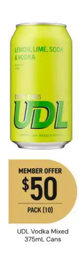 Dan Murphy's Udl vodka mixed cans offer