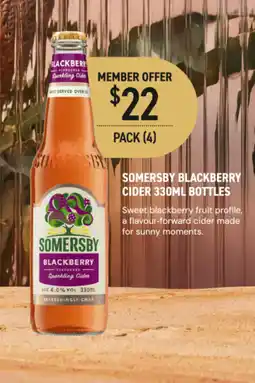 Dan Murphy's Somersby blackberry cider bottles offer