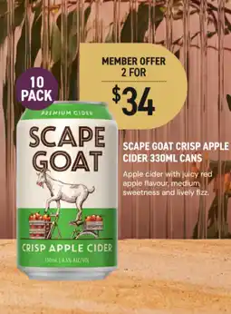 Dan Murphy's Scape goat crisp apple goat cider cans offer